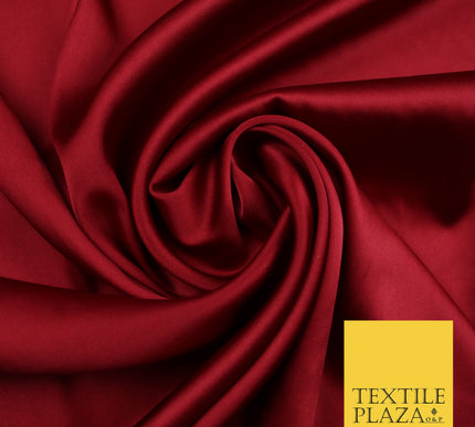 Deep Red Fine Silky Smooth Liquid Sateen Satin Dress Fabric Drape Lining Material 7866