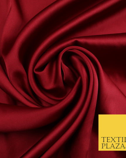 Deep Red Fine Silky Smooth Liquid Sateen Satin Dress Fabric Drape Lining Material 7866