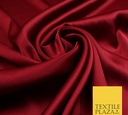 Deep Red Fine Silky Smooth Liquid Sateen Satin Dress Fabric Drape Lining Material 7866