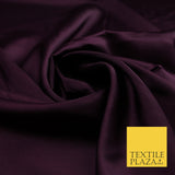 Deep Plum Aubergine Fine Silky Smooth Liquid Sateen Satin Dress Fabric Drape Lining Material 7860