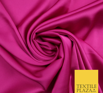 Fuchsia Pink Fine Silky Smooth Liquid Sateen Satin Dress Fabric Drape Lining Material 7870