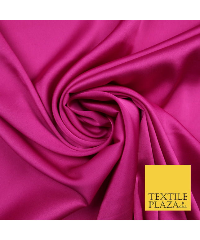 Fuchsia Pink Fine Silky Smooth Liquid Sateen Satin Dress Fabric Drape Lining Material 7870