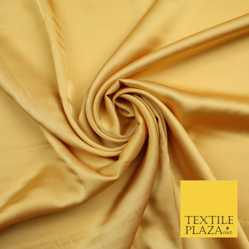 Gold Fine Silky Smooth Liquid Sateen Satin Dress Fabric Drape Lining Material 7835