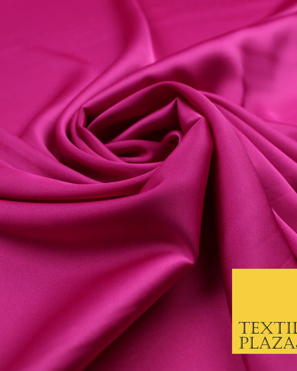 Fuchsia Pink Fine Silky Smooth Liquid Sateen Satin Dress Fabric Drape Lining Material 7870