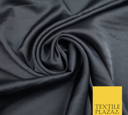 Graphite Grey Fine Silky Smooth Liquid Sateen Satin Dress Fabric Drape Lining Material 7808