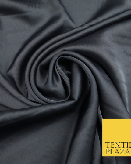 Graphite Grey Fine Silky Smooth Liquid Sateen Satin Dress Fabric Drape Lining Material 7808