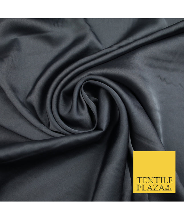 Graphite Grey Fine Silky Smooth Liquid Sateen Satin Dress Fabric Drape Lining Material 7808