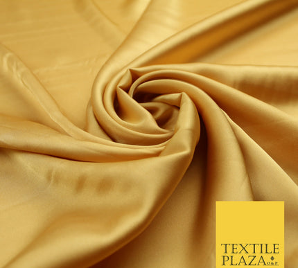 Gold Fine Silky Smooth Liquid Sateen Satin Dress Fabric Drape Lining Material 7835