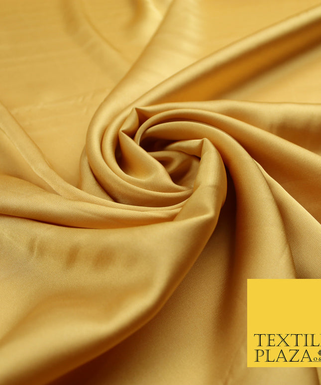 Gold Fine Silky Smooth Liquid Sateen Satin Dress Fabric Drape Lining Material 7835