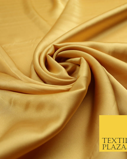 Gold Fine Silky Smooth Liquid Sateen Satin Dress Fabric Drape Lining Material 7835