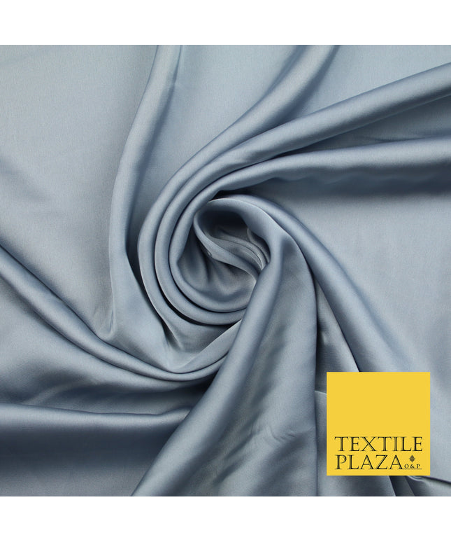 Grey Fine Silky Smooth Liquid Sateen Satin Dress Fabric Drape Lining Material 7813