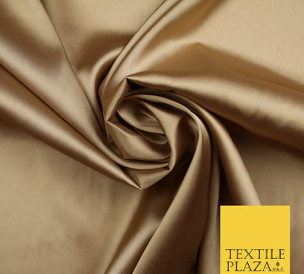 Hazelnut Gold Fine Silky Smooth Liquid Sateen Satin Dress Fabric Drape Lining Material 7828