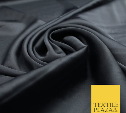 Graphite Grey Fine Silky Smooth Liquid Sateen Satin Dress Fabric Drape Lining Material 7808