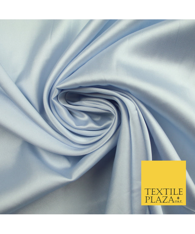 Ice Blue Fine Silky Smooth Liquid Sateen Satin Dress Fabric Drape Lining Material 7884