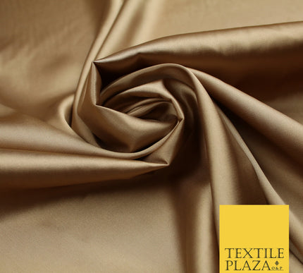 Hazelnut Gold Fine Silky Smooth Liquid Sateen Satin Dress Fabric Drape Lining Material 7828