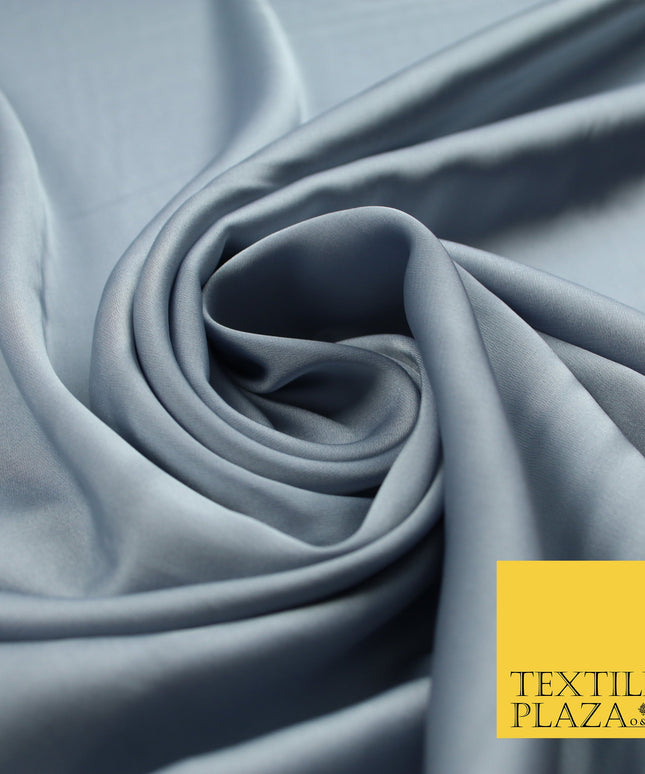 Grey Fine Silky Smooth Liquid Sateen Satin Dress Fabric Drape Lining Material 7813