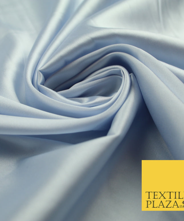 Ice Blue Fine Silky Smooth Liquid Sateen Satin Dress Fabric Drape Lining Material 7884