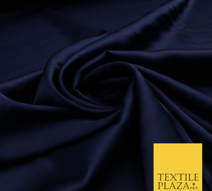 Ink Navy Fine Silky Smooth Liquid Sateen Satin Dress Fabric Drape Lining Material 7805