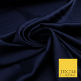 Ink Navy Fine Silky Smooth Liquid Sateen Satin Dress Fabric Drape Lining Material 7805