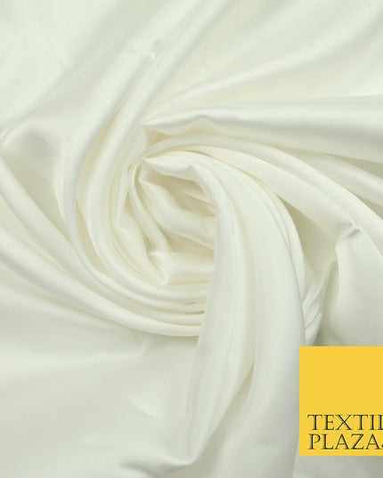 Ivory Cream Fine Silky Smooth Liquid Sateen Satin Dress Fabric Drape Lining Material 7819