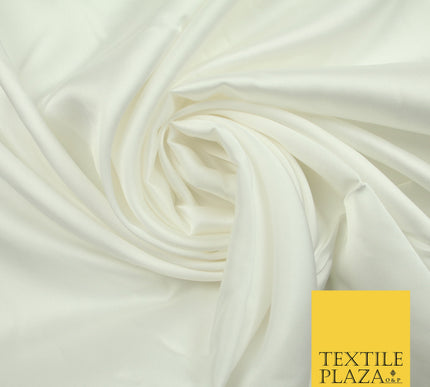 Ivory Cream Fine Silky Smooth Liquid Sateen Satin Dress Fabric Drape Lining Material 7819