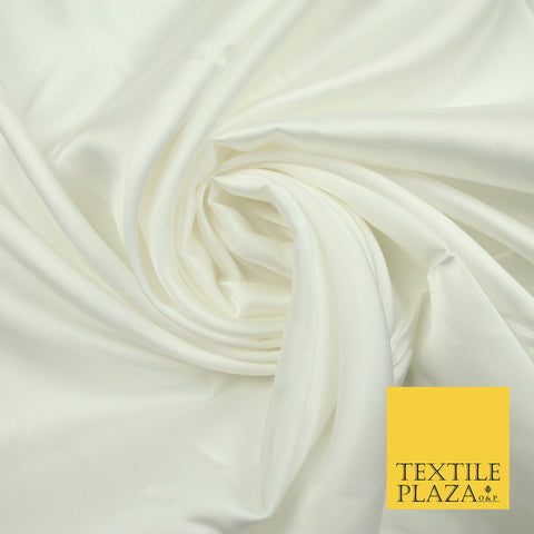 Ivory Cream Fine Silky Smooth Liquid Sateen Satin Dress Fabric Drape Lining Material 7819