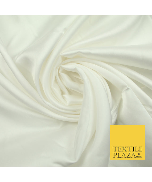 Ivory Cream Fine Silky Smooth Liquid Sateen Satin Dress Fabric Drape Lining Material 7819