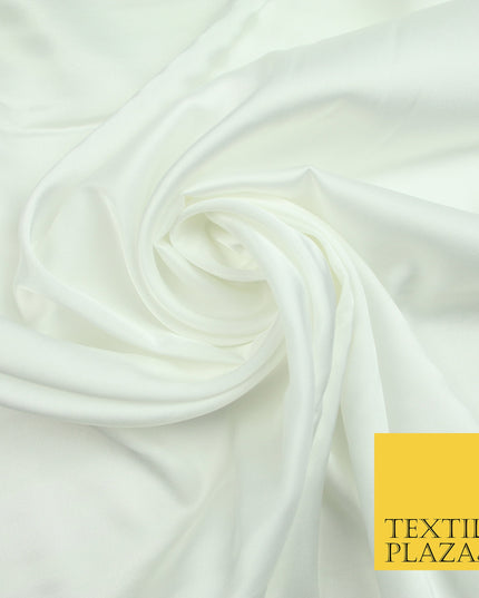 Ivory Fine Silky Smooth Liquid Sateen Satin Dress Fabric Drape Lining Material 7818