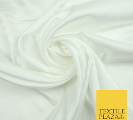 Ivory Fine Silky Smooth Liquid Sateen Satin Dress Fabric Drape Lining Material 7818