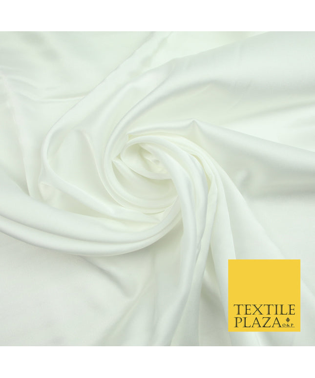 Ivory Fine Silky Smooth Liquid Sateen Satin Dress Fabric Drape Lining Material 7818