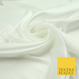 Ivory Fine Silky Smooth Liquid Sateen Satin Dress Fabric Drape Lining Material 7818