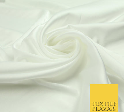 Ivory Fine Silky Smooth Liquid Sateen Satin Dress Fabric Drape Lining Material 7818