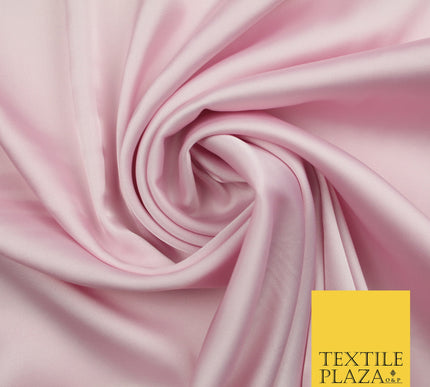 Light Baby Pink Fine Silky Smooth Liquid Sateen Satin Dress Fabric Drape Lining Material 7843
