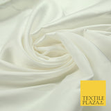 Ivory Cream Fine Silky Smooth Liquid Sateen Satin Dress Fabric Drape Lining Material 7819