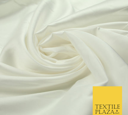 Ivory Cream Fine Silky Smooth Liquid Sateen Satin Dress Fabric Drape Lining Material 7819