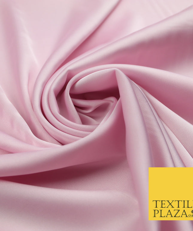 Light Baby Pink Fine Silky Smooth Liquid Sateen Satin Dress Fabric Drape Lining Material 7843
