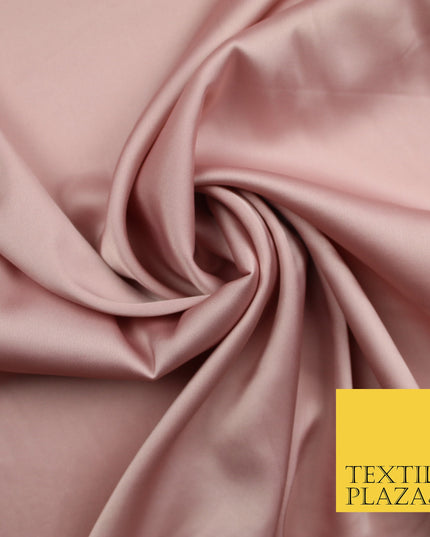 Light Dusty Pink Fine Silky Smooth Liquid Sateen Satin Dress Fabric Drape Lining Material 7840