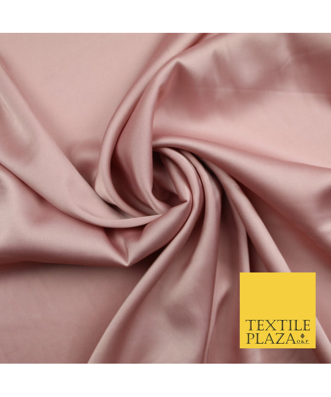 Light Dusty Pink Fine Silky Smooth Liquid Sateen Satin Dress Fabric Drape Lining Material 7840