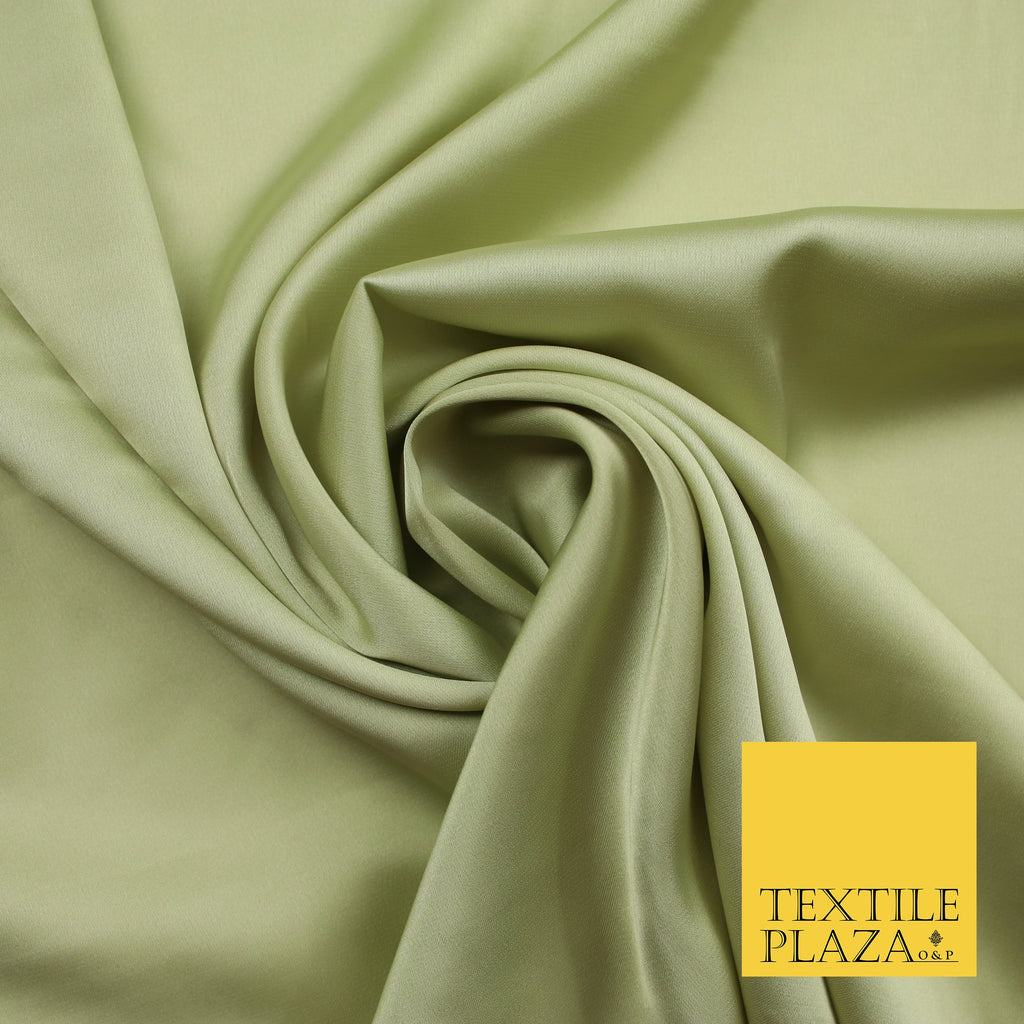Light Green Fine Silky Smooth Liquid Sateen Satin Dress Fabric Drape Lining Material 7899