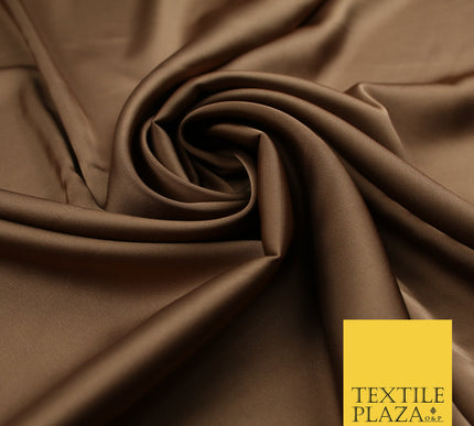 Light Brown Fine Silky Smooth Liquid Sateen Satin Dress Fabric Drape Lining Material 7834