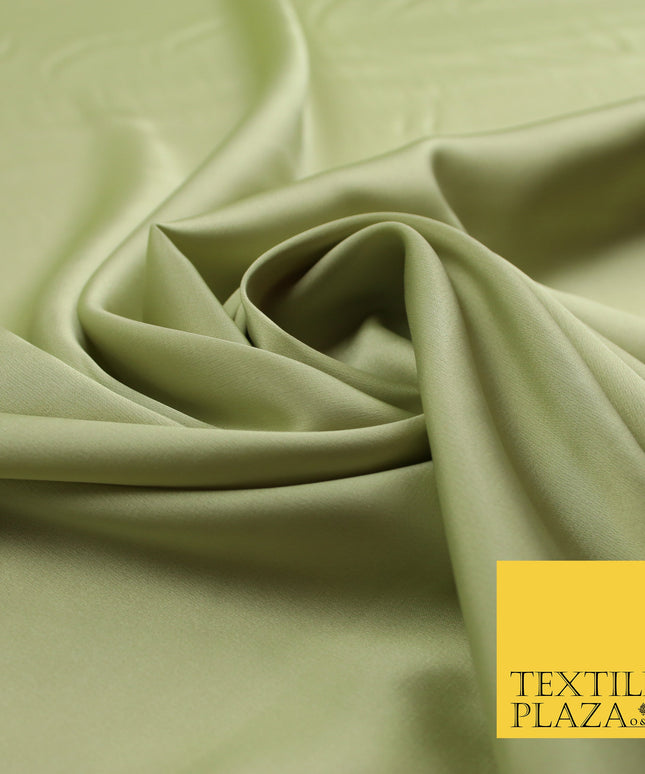 Light Green Fine Silky Smooth Liquid Sateen Satin Dress Fabric Drape Lining Material 7899
