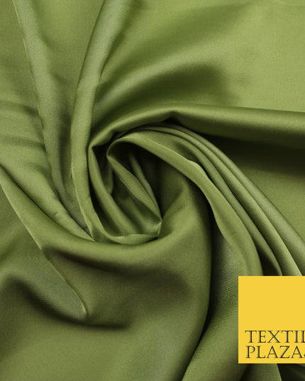 Light Olive Green Fine Silky Smooth Liquid Sateen Satin Dress Fabric Drape Lining Material 7897