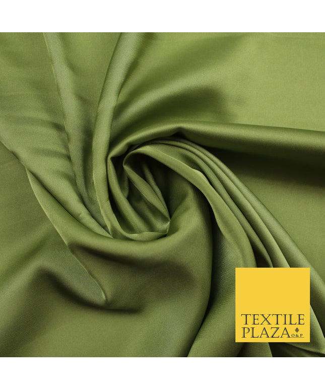 Light Olive Green Fine Silky Smooth Liquid Sateen Satin Dress Fabric Drape Lining Material 7897