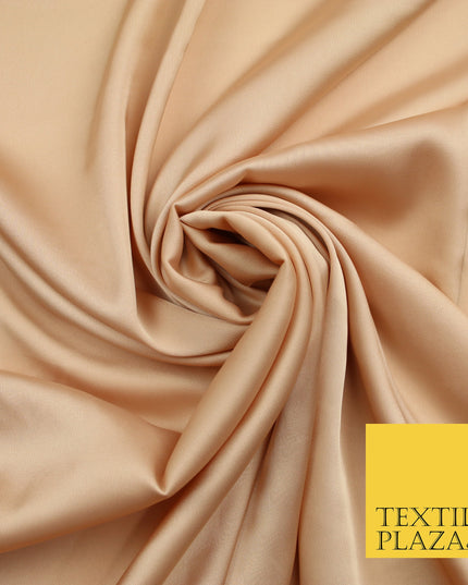 Light Peach Fine Silky Smooth Liquid Sateen Satin Dress Fabric Drape Lining Material 7825