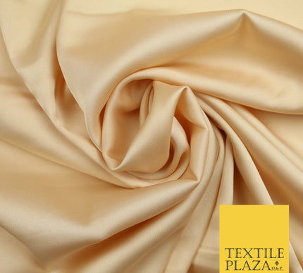 Light Peach Gold Fine Silky Smooth Liquid Sateen Satin Dress Fabric Drape Lining Material 7827