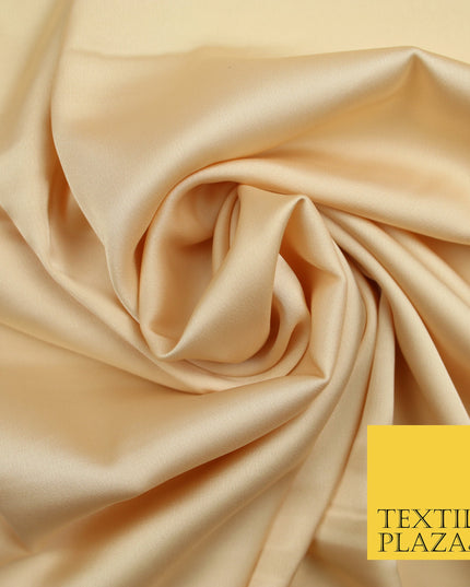 Light Peach Gold Fine Silky Smooth Liquid Sateen Satin Dress Fabric Drape Lining Material 7827