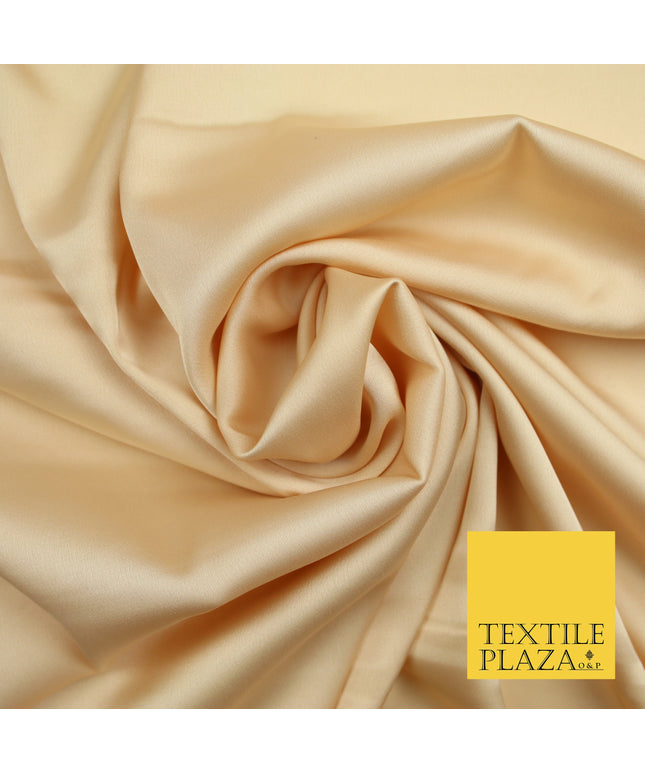 Light Peach Gold Fine Silky Smooth Liquid Sateen Satin Dress Fabric Drape Lining Material 7827