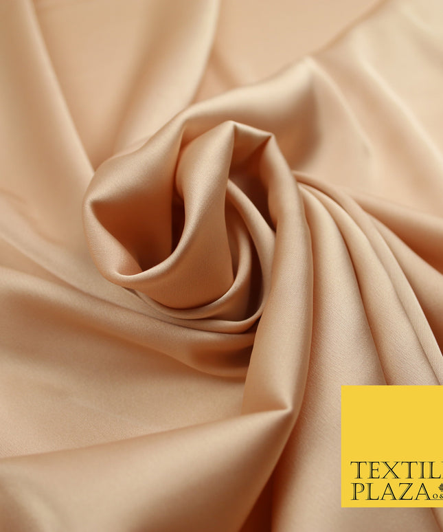 Light Peach Fine Silky Smooth Liquid Sateen Satin Dress Fabric Drape Lining Material 7825