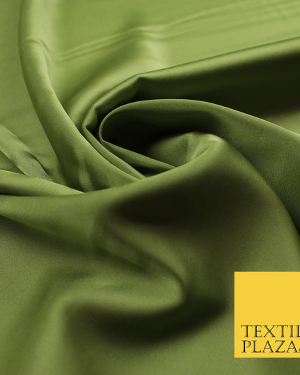 Light Olive Green Fine Silky Smooth Liquid Sateen Satin Dress Fabric Drape Lining Material 7897