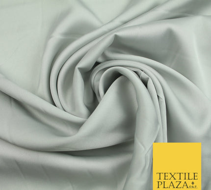 Light Silver Grey Fine Silky Smooth Liquid Sateen Satin Dress Fabric Drape Lining Material 7814